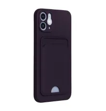 Apple iPhone 12 Kılıf Kelvin Kartvizitli Silikon - Derin Mor