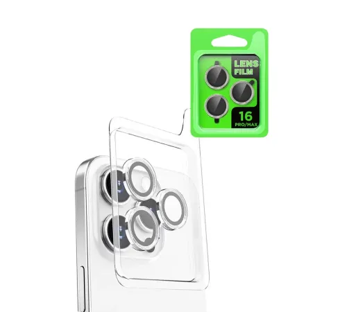 Apple iPhone 16 Pro Max Raze Metal Kamera Lens - Beyaz