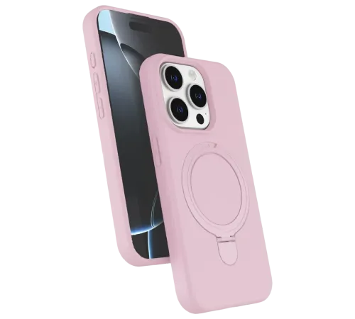 Apple iPhone 15 Pro Max Regal Magsafe Standlı Kapak - Açık Pembe