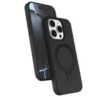 Apple iPhone 15 Pro Max Regal Magsafe Standlı Kapak - Siyah