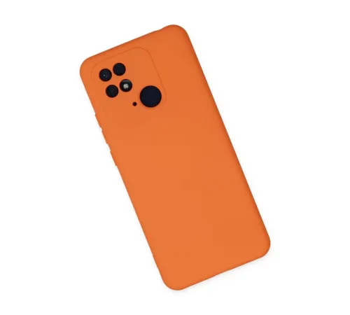 Xiaomi Redmi 10C Kılıf Nano içi Kadife Silikon - Turuncu