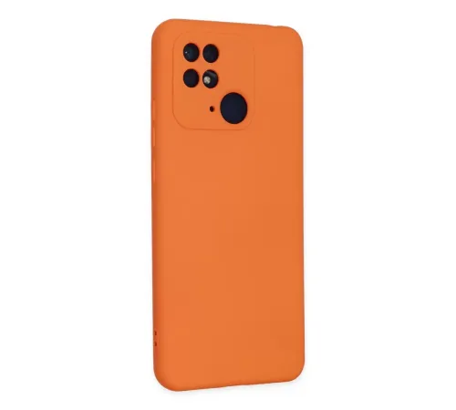 Xiaomi Redmi 10C Kılıf Nano içi Kadife Silikon - Turuncu