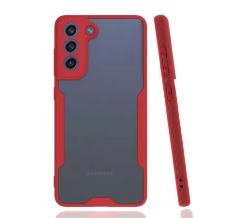 Samsung Galaxy S21 FE Kılıf Platin Silikon - Kırmızı