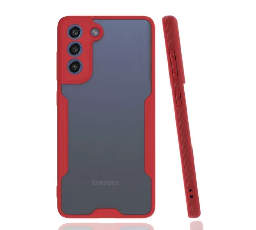 Samsung Galaxy S21 FE Kılıf Platin Silikon - Kırmızı