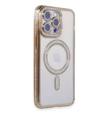 Apple iPhone 15 Pro Kılıf Joke Simli Magneticsafe Kılıf - Gold