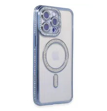 Apple iPhone 15 Pro Kılıf Joke Simli Magneticsafe Kılıf - Mavi
