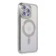 Apple iPhone 15 Pro Kılıf Joke Simli Magneticsafe Kılıf - Gümüş