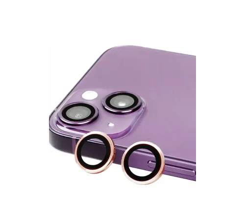 Apple iPhone 15 Raze Metal Kamera Lens - Pembe