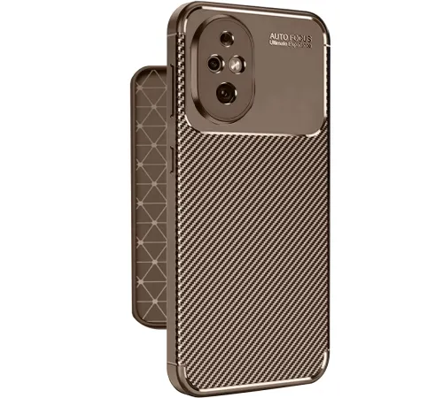 Honor 200 Kılıf Auto Focus Karbon Kapak - Kahverengi