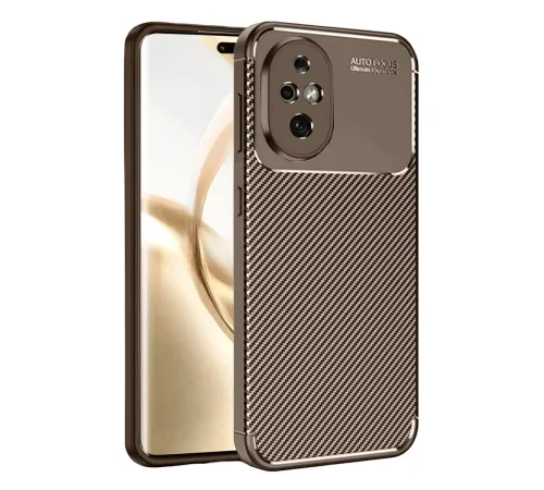 Honor 200 Kılıf Auto Focus Karbon Kapak - Kahverengi