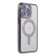 Apple iPhone 15 Pro Max Kılıf Joke Simli Magneticsafe Kılıf - Derin Mor
