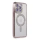 Apple iPhone 15 Pro Max Kılıf Joke Simli Magneticsafe Kılıf - Pembe