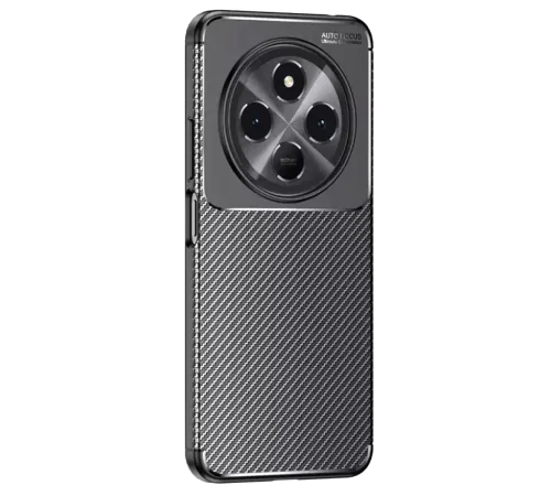 Tecno Spark 30 Kılıf Auto Focus Karbon Kapak - Siyah