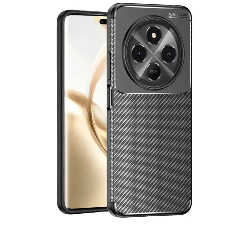 Tecno Spark 30 Kılıf Auto Focus Karbon Kapak - Siyah