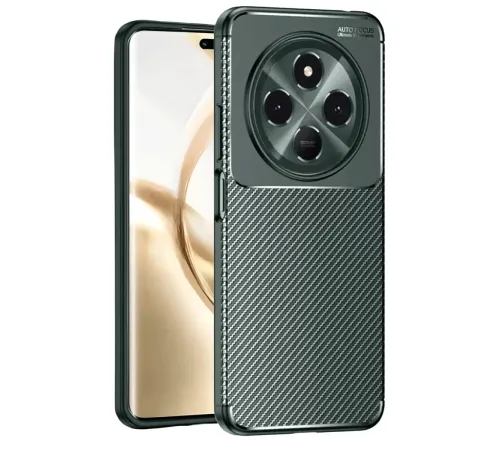 Tecno Spark 30 Kılıf Auto Focus Karbon Kapak - Koyu Yeşil