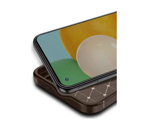 Tecno Spark 30 Kılıf Auto Focus Karbon Kapak - Kahverengi