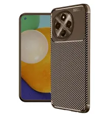 Tecno Spark 30 Pro Kılıf Auto Focus Karbon Kapak - Kahverengi