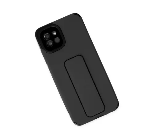 Samsung Galaxy A03 Kılıf Mega Standlı Silikon - Siyah
