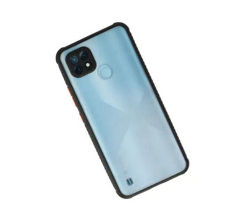 Realme C21 Kılıf Miami Şeffaf Silikon - Siyah