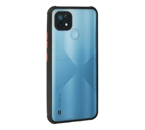 Realme C21 Kılıf Miami Şeffaf Silikon - Siyah