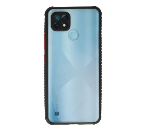 Realme C21 Kılıf Miami Şeffaf Silikon - Siyah