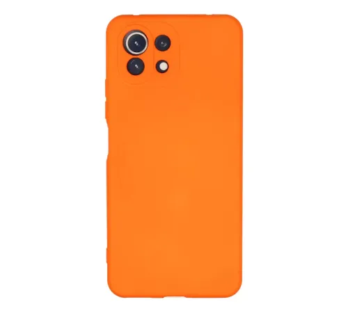 Xiaomi Mİ 11 Lite Kılıf Nano içi Kadife Silikon - Turuncu