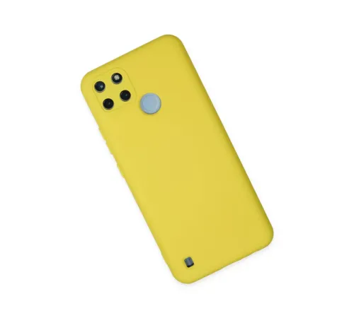 Realme C25Y Kılıf Nano içi Kadife Silikon - Sarı