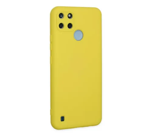 Realme C25Y Kılıf Nano içi Kadife Silikon - Sarı