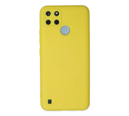 Realme C25Y Kılıf Nano içi Kadife Silikon - Sarı