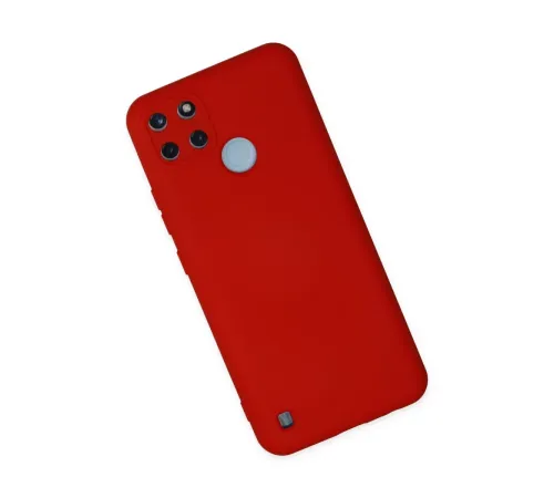 Realme C25Y Kılıf Nano içi Kadife Silikon - Kırmızı