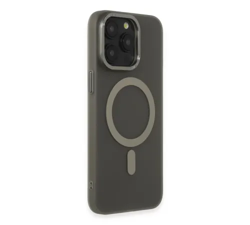 Apple iPhone 15 Pro Kılıf Lodos Magneticsafe Mat Kapak - Titan Gri