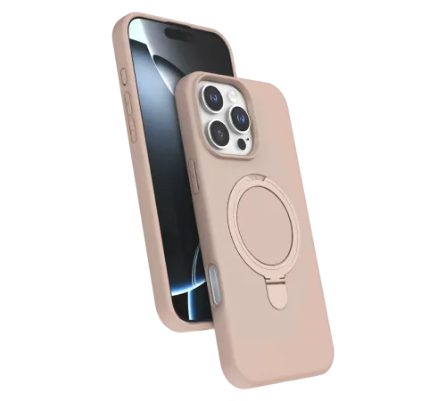 Apple iPhone 16 Pro Max Regal Magsafe Standlı Kapak - Çöl Titanyum