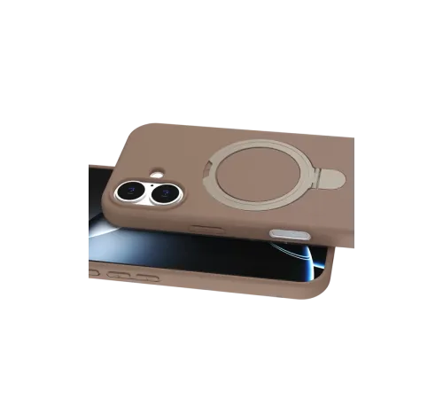 Apple iPhone 16 Plus Regal Magsafe Standlı Kapak - Çöl Titanyum