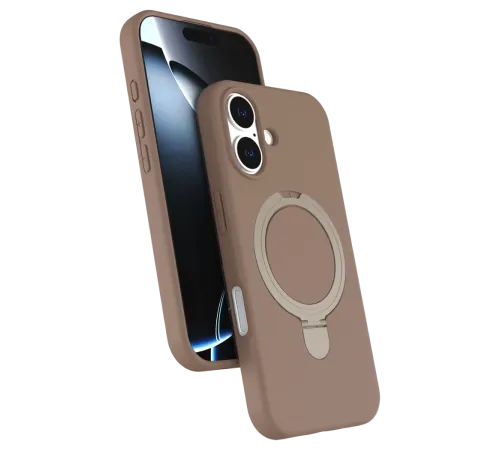 Apple iPhone 16 Plus Regal Magsafe Standlı Kapak - Çöl Titanyum