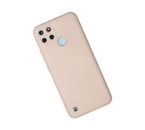 Realme C25Y Kılıf Nano içi Kadife Silikon - Pudra
