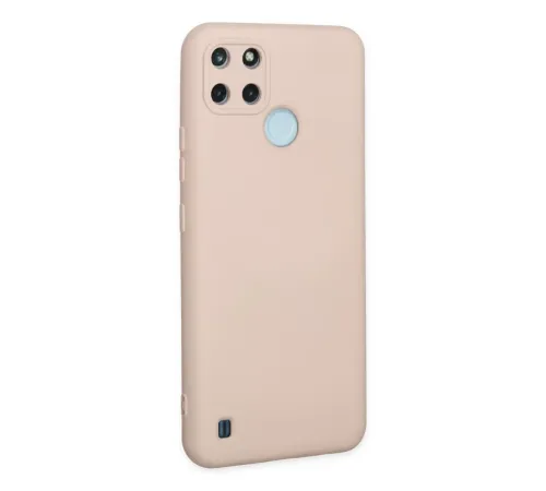 Realme C25Y Kılıf Nano içi Kadife Silikon - Pudra