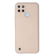 Realme C25Y Kılıf Nano içi Kadife Silikon - Pudra