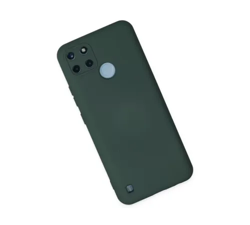 Realme C25Y Kılıf Nano içi Kadife Silikon - Koyu Yeşil