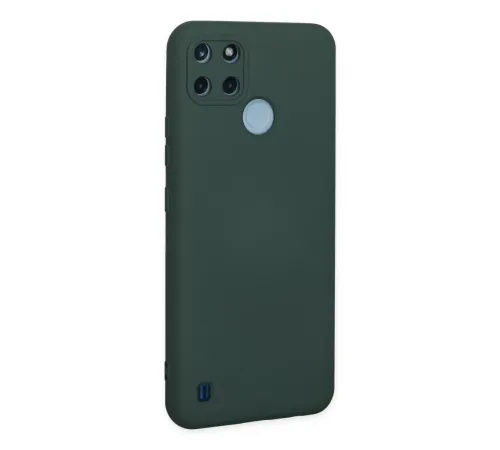 Realme C25Y Kılıf Nano içi Kadife Silikon - Koyu Yeşil