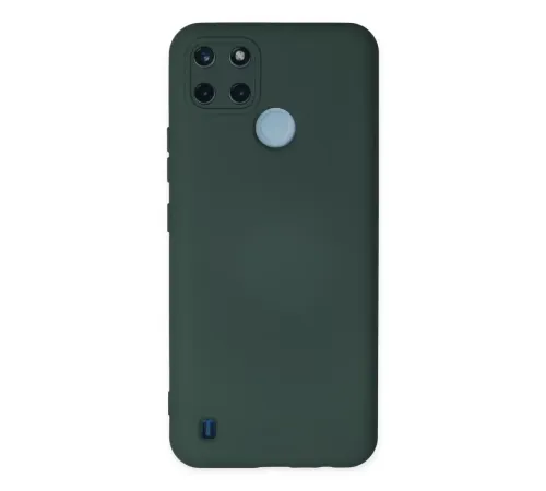 Realme C25Y Kılıf Nano içi Kadife Silikon - Koyu Yeşil