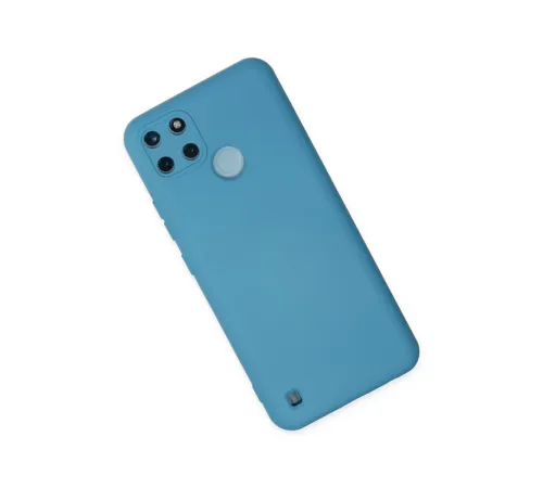 Realme C25Y Kılıf Nano içi Kadife Silikon - Mavi