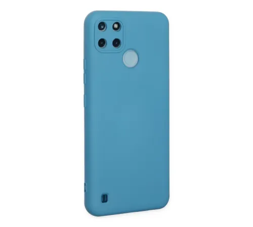 Realme C25Y Kılıf Nano içi Kadife Silikon - Mavi