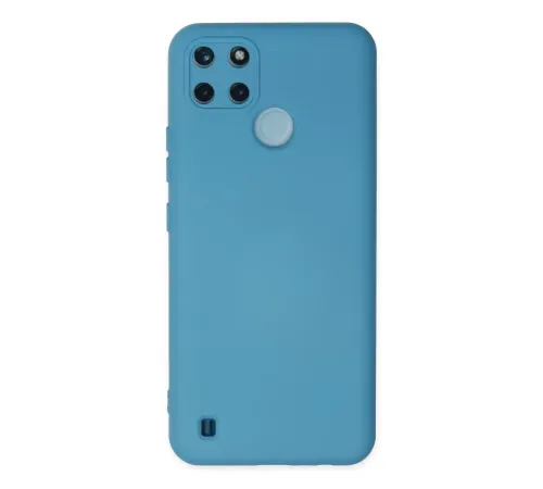 Realme C25Y Kılıf Nano içi Kadife Silikon - Mavi