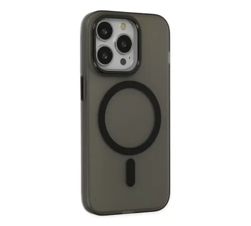 Apple iPhone 15 Pro Max Kılıf Lodos Magneticsafe Mat Kapak - Siyah