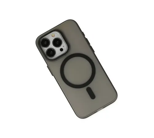 Apple iPhone 15 Pro Max Kılıf Lodos Magneticsafe Mat Kapak - Siyah