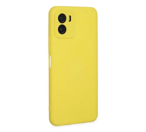 Vivo Y15S Kılıf Nano içi Kadife Silikon - Sarı