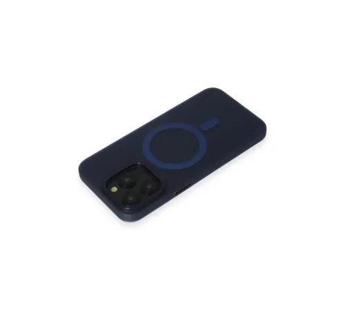 Apple iPhone 15 Pro Max Kılıf Lodos Magneticsafe Mat Kapak - Mavi