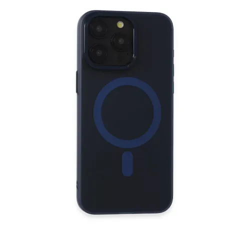Apple iPhone 15 Pro Max Kılıf Lodos Magneticsafe Mat Kapak - Mavi