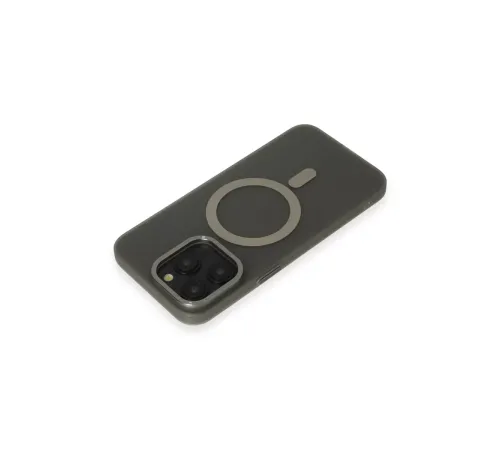Apple iPhone 15 Pro Max Kılıf Lodos Magneticsafe Mat Kapak - Titan Gri