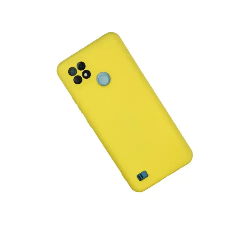 Realme C21 Kılıf Nano içi Kadife Silikon - Sarı
